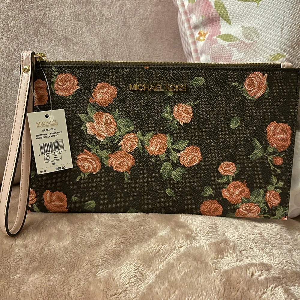 MICHAEL KORS Jet Set LG Zip CLUTCH Wristlet Wallet